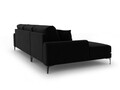 Coltar stanga, Madara, Mazzini Sofas, 5 locuri, 254x182x90 cm, catifea, negru