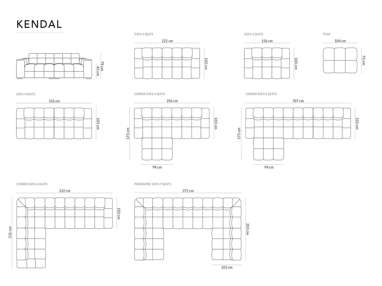 Coltar stanga 4 locuri, Kendal, Micadoni Home, BL, 256x173x79 cm, catifea, mov