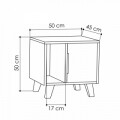 Noptiera Homitis, Border - Oak, 45x50x50 cm