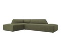 Coltar stanga 4 locuri, Ruby, Micadoni Home, BL, fara cotiera, 273x180x69 cm, velur, verde