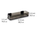 Polita pentru baie Quadro Black, Wenko, 38.5x14.5x8.5 cm, inox/ABS/polistiren, negru