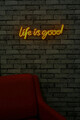 Decoratiune luminoasa LED, Life Is Good, Benzi flexibile de neon, DC 12 V, Galben