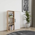 Corp biblioteca, Zena Home, Patrick, 90x123.6x25 cm, PAL, Stejar / Alb