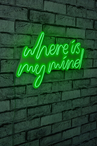 Decoratiune luminoasa LED, Where Is My Mind, Benzi flexibile de neon, DC 12 V, Verde