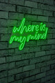 Decoratiune luminoasa LED, Where Is My Mind, Benzi flexibile de neon, DC 12 V, Verde