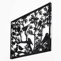 Decoratiune de perete, Tree Branch Birds 2, Metal, Dimensiune: 59 x 41 cm, Negru