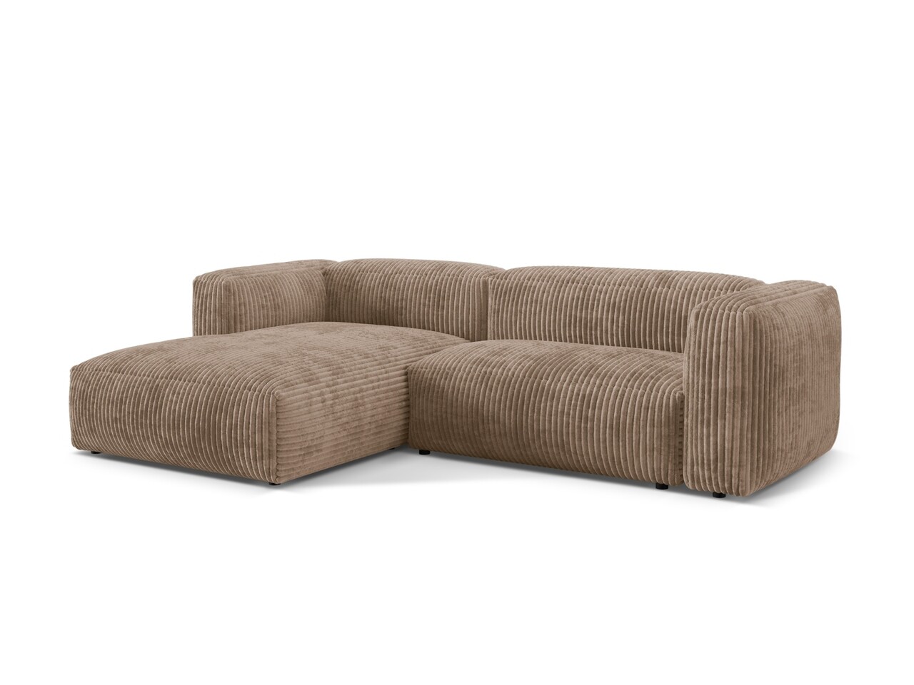 Coltar modular stanga 2 locuri, Martina-212, Micadoni Home, 283x176x75 cm, velur, maro ghinda - 1 | YEO