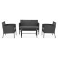 Set mobilier pentru gradina/terasa, 4 piese, Laredo, otel, negru/gri