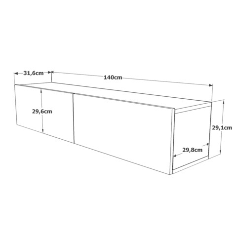 Comoda TV, Locelso, FR10-AW, 140x29.1x31.6 cm, Pin Atlantic / Alb