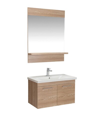 Set mobilier de baie (3 piese), Jussara, Sequoia 80, Stejar alb