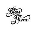 Decoratiune de perete, Bless This Home, Metal, Dimensiune: 35 x 25 cm, Negru