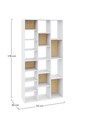 Biblioteca Artic 2836, Bizzotto, 92x30x178 cm, MDF, alb/natural