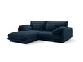 Coltar stanga 3 locuri, Torino-211, Micadoni Home, 220x170x83 cm, tesatura structurata chenille, albastru navy