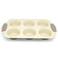 Tava de copt Muhler, FR-1174, invelis ceramic, 30 x 18.2 cm, crem, 6 briose