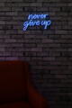 Decoratiune luminoasa LED, Never Give Up, Benzi flexibile de neon, DC 12 V, Albastru