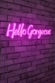 Decoratiune luminoasa LED, Hello Gorgeous, Benzi flexibile de neon, DC 12 V, Roz