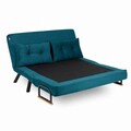 Canapea extensibilă cu 2 locuri, Futon, 859FTN1276, Metal , Verde petrol