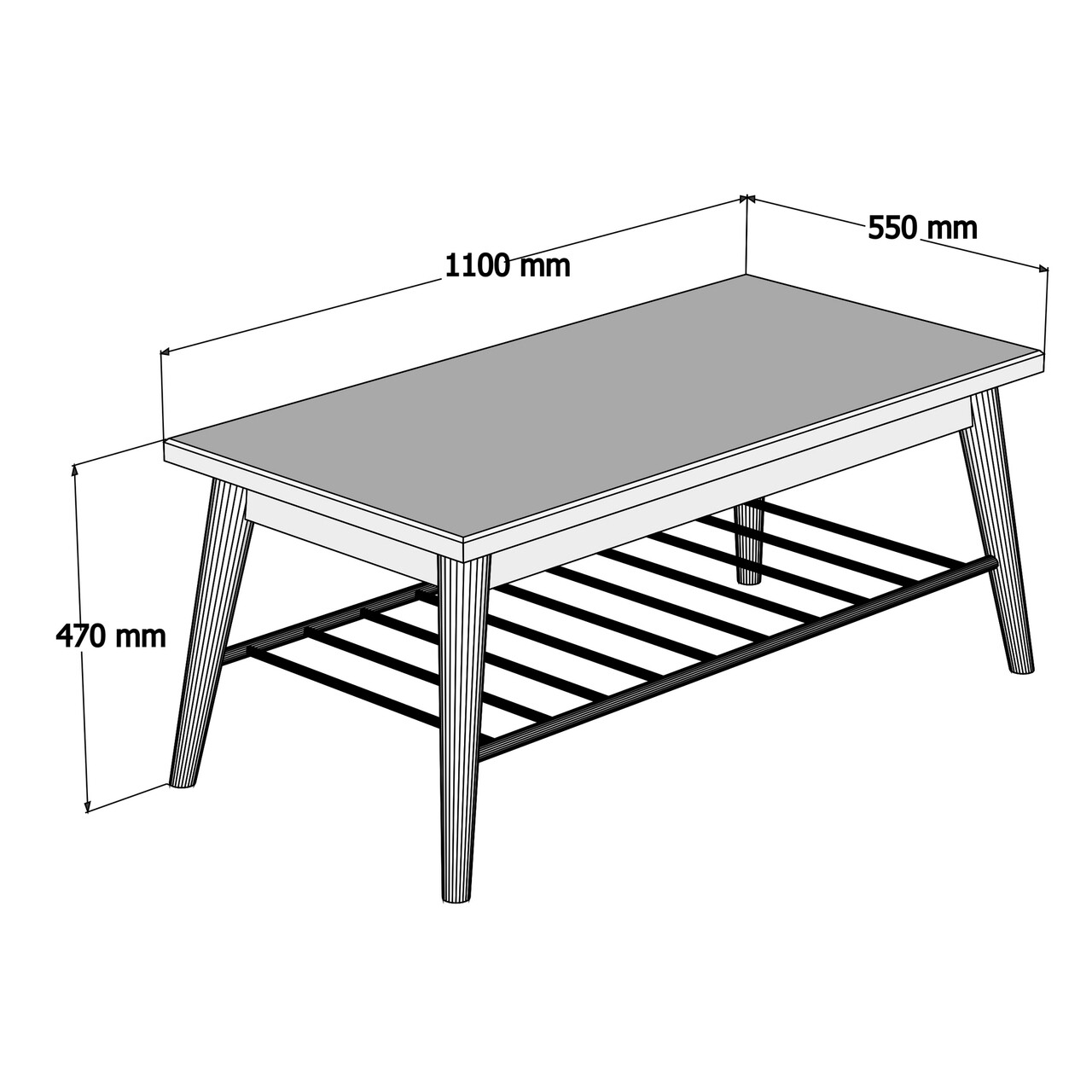 Masuta de cafea SakuraPuqa Design, 110x55x47 cm, aluna