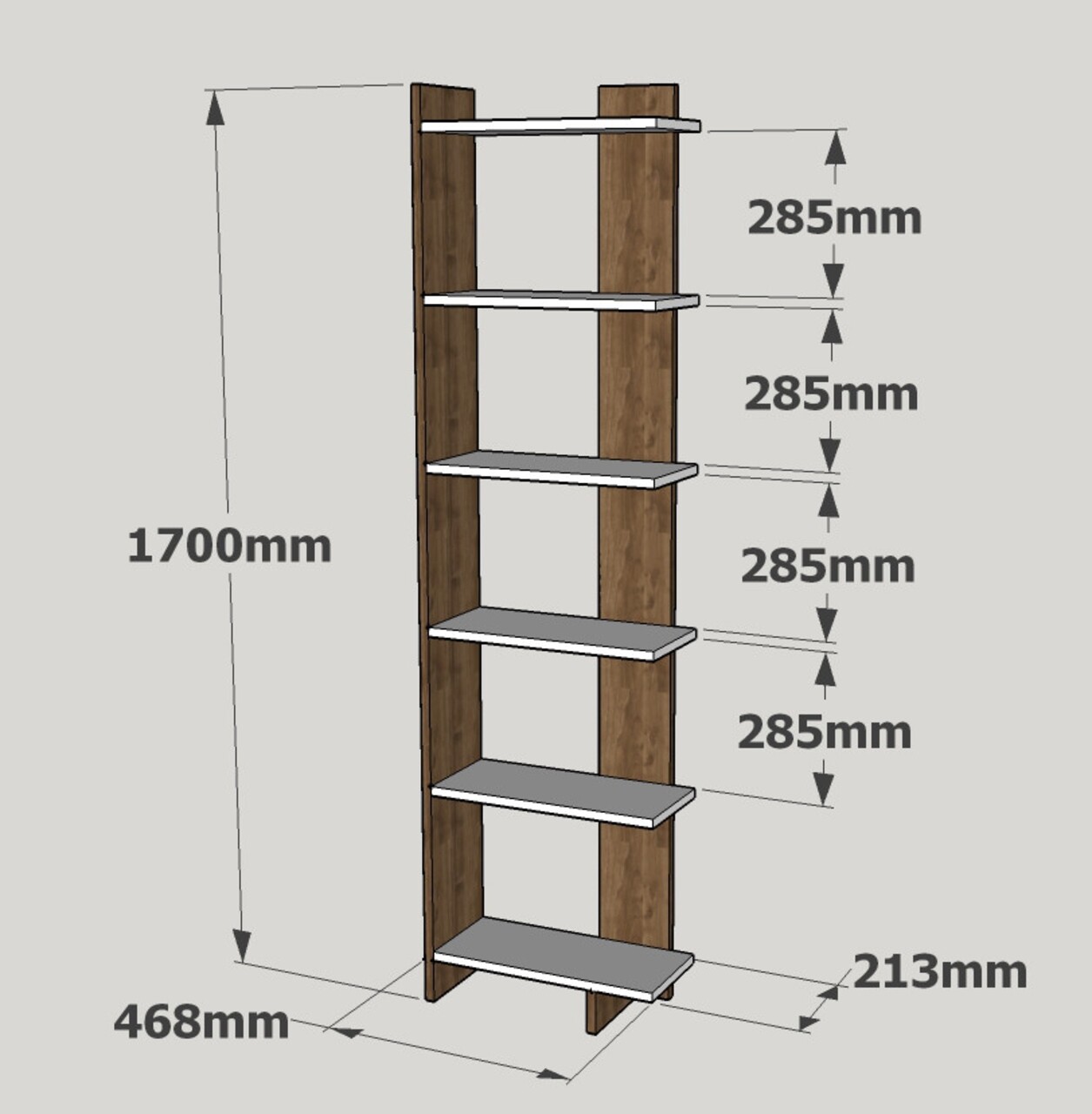 Biblioteca Order, Moblert, 47x22x170 cm, alb - 1 | YEO