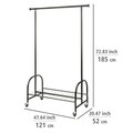 Suport mobil pentru haine, Wenko, Profi Black, 121 x 52 x 185 cm, metal/polipropilena, negru