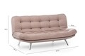 Canapea extensibila Misa Sofabed, Futon, 3 locuri, 198x128 cm, metal, mink