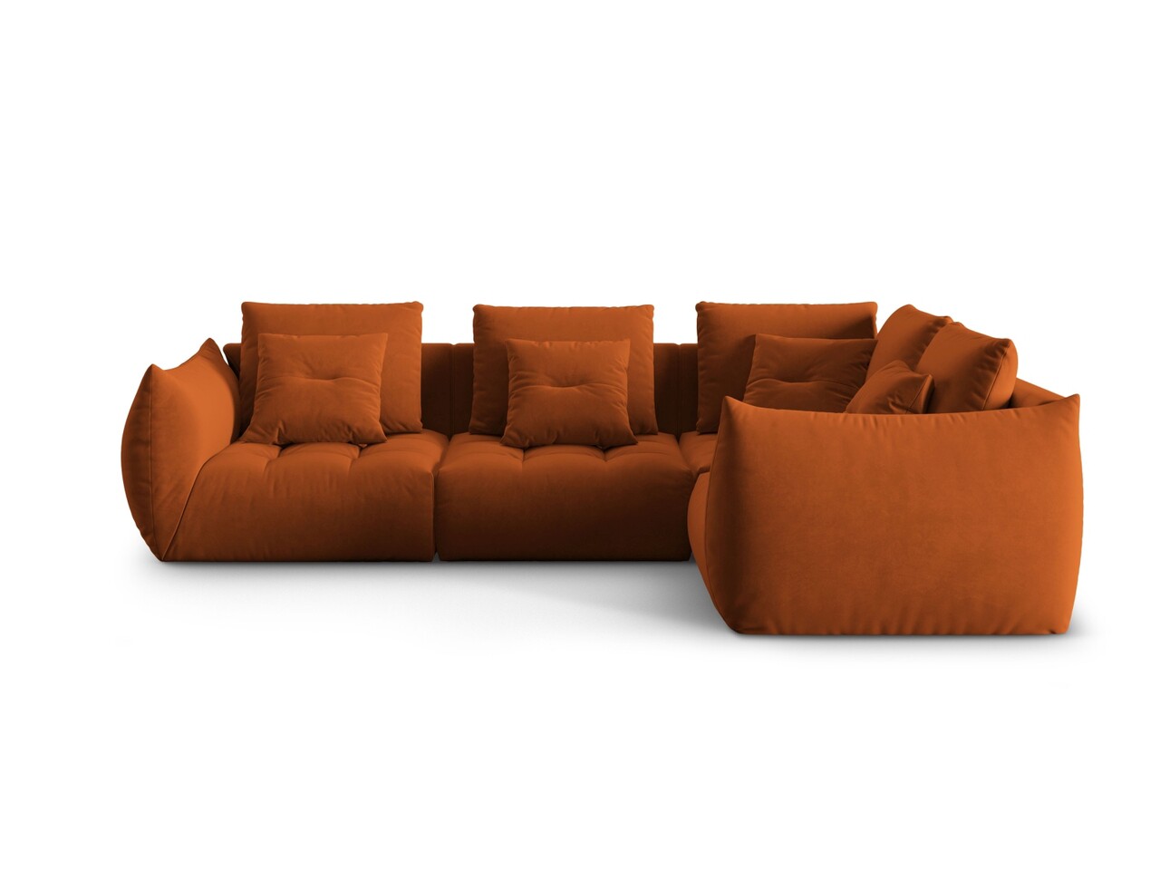 Coltar modular dreapta 3 locuri, Bloom-184, Micadoni Home, 316x216x95 cm, catifea, teracota - 1 | YEO