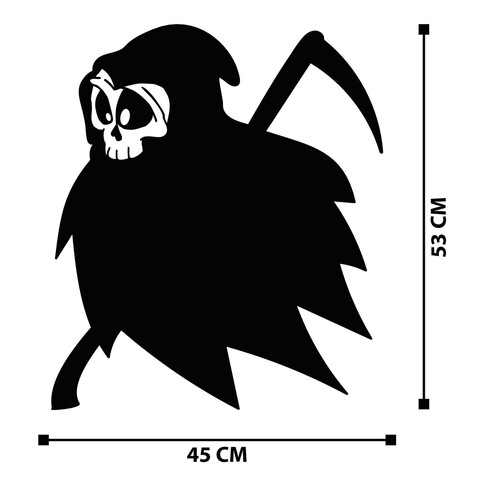 Decoratiune de perete, Halloween 8, Metal, Dimensiune: 45 x 53 cm, Negru