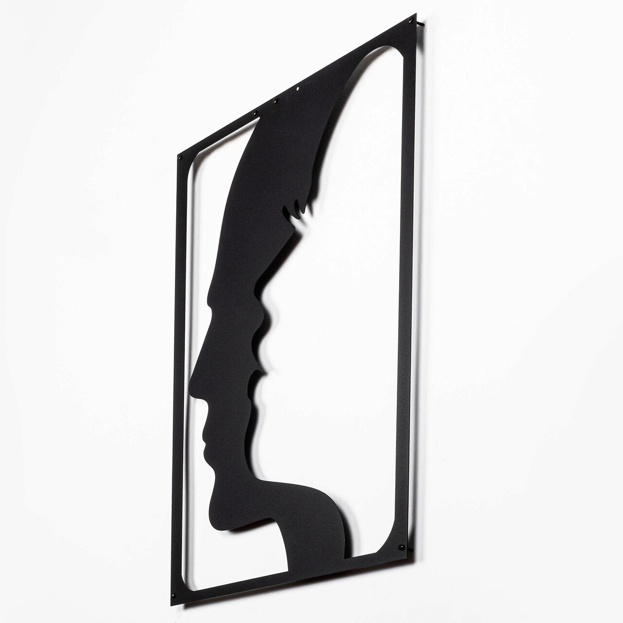 Decoratiune de perete, Face In Face, Metal, Dimensiune: 40 x 58 cm, Negru - 2 | YEO