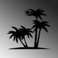 Decoratiune de perete, Palm And The Sun, Metal, Dimensiune: 71 x 65 cm, Negru