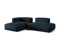 Coltar modular stanga 2 locuri, Martina-169, Micadoni Home, 285x176x75 cm, tesatura structurata catifelata, albastru jeans