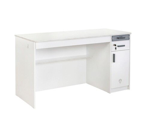 Birou, Çilek, White Wide Study Desk, 138x75x58 cm, Multicolor