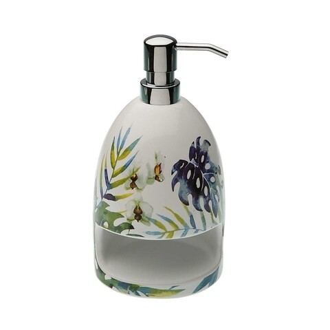 Dozator pentru detergent de vase cu suport pentru burete Tropical, Versa, Ø11x20.5 cm, ceramica