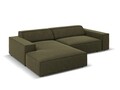 Coltar modular stanga 3 locuri, Jodie, Micadoni Home, BL, 224x166x70 cm, catifea, verde