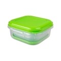 Set 4 cutii alimentare patrate, 0.4 + 0.8 + 1 + 2 L, plastic, verde