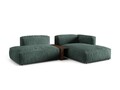 Coltar modular dreapta 2 locuri, Martina-120, Micadoni Home, 285x176x75 cm, catifea, petrol