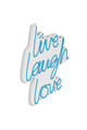 Decoratiune luminoasa LED, Live Laugh Love, Benzi flexibile de neon, DC 12 V, Albastru