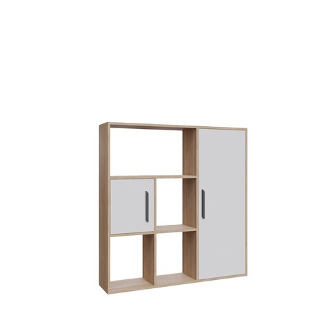 Corp biblioteca, Zena Home, Ridge, 120x123.6x25cm, PAL, Stejar / Alb