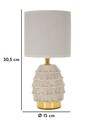 Lampa de masa Pigny, Mauro Ferretti, 1 x E14, 40W, 15x30.5 cm, ceramica/fier/textil, crem