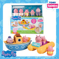 Set de aventura cu barca Peppa Pig Tomy, 30x26x15 cm, plastic, multicolor