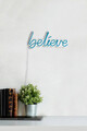 Decoratiune luminoasa LED, Believe, Benzi flexibile de neon, DC 12 V, Albastru