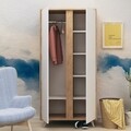 Dulap pentru haine Ajumma, Mod Design, 100x52x187 cm, natural/alb