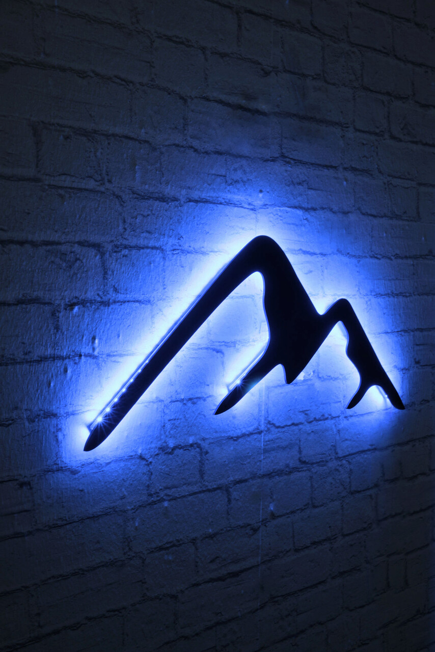 Decoratiune luminoasa LED, Mountain, MDF, 60 LED-uri, Albastru - 1 | YEO