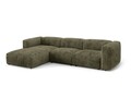 Coltar modular stanga 3 locuri, Martina-212, Micadoni Home, 332x176x75 cm, velur, verde muschi