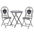 Set mobilier de gradina Bike, InArt, 3 piese, negru