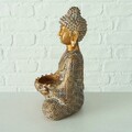 Suport pentru lumanari Buddha Makia V2, Boltze, 14x10x21 cm, polirasina