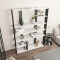 Corp biblioteca, Zena Home, Jenny, 120x160x29.6 cm, PAL, Alb/Negru