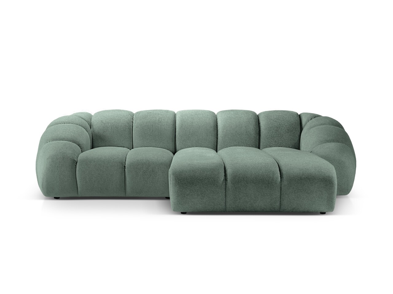 Coltar dreapta 3 locuri, Diana-192, Micadoni Home, 294x182x72 cm, catifea structurata, verde menta