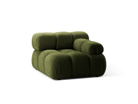 Modul dreapta pentru canapea modulara, 1 loc, Bellis-213, Micadoni Home, 94x94x70 cm, tesatura boucle, verde