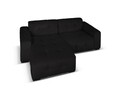 Coltar stanga 4 locuri, Kendal, Micadoni Home, BL, 256x173x79 cm, catifea, negru