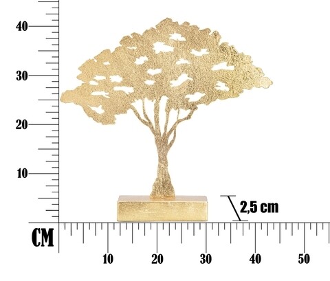 Decoratiune Leaf Tree, Mauro Ferretti, 43.5x8x41.5 cm, fier, auriu